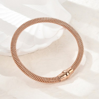 304 Stainless Steel Mesh Chain Bracelets for Women Men BJEW-Z087-19RG-1