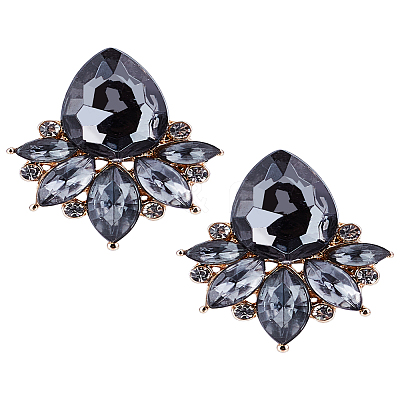 2 Pairs Rhinestone Teardrop Stud Earrings EJEW-LP0001-22A-1