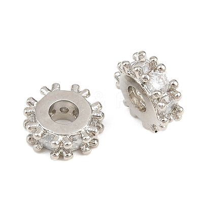 Brass Pave Clear Cubic Zirconia Beads CU-CBA6A75-19B-P-1