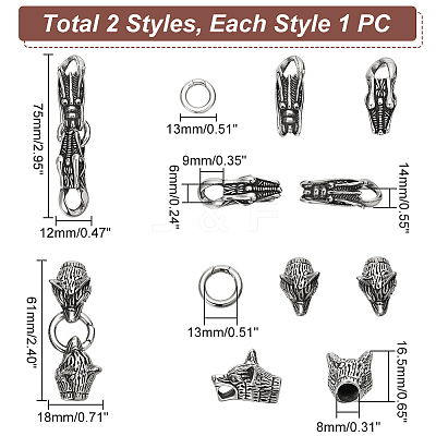 2 Sets 2 Styles 304 Stainless Steel Spring Gate Rings STAS-UN0041-77-1