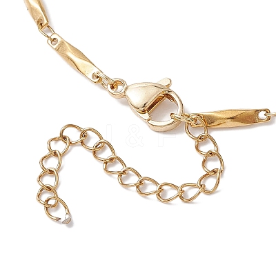 304 Stainless Steel Link Bar Chain Anklets for Women AJEW-AN00621-1