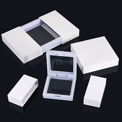 3 Bags 3 Styles Square Transparent PE Thin Film Suspension Jewelry Display Box CON-TA0001-38G-1