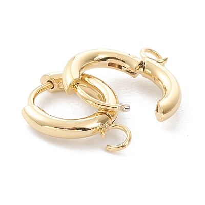 201 Stainless Steel Huggie Hoop Earring Findings X-STAS-P283-01A-G-1
