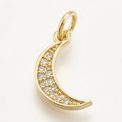 Brass Micro Pave Cubic Zirconia Charms ZIRC-S061-58G-1