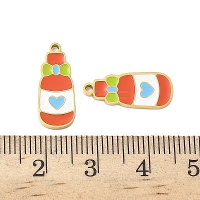 304 Stainless Steel Enamel Pendants STAS-G360-04G-05-1