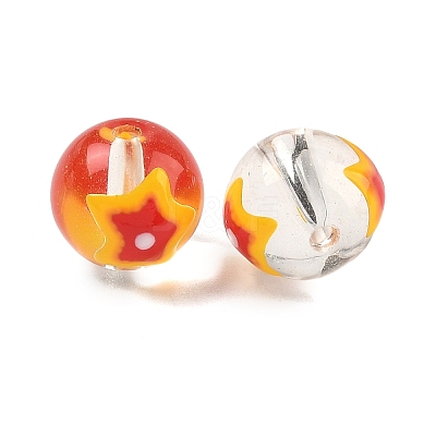 Transparent Glass Enamel Beads GLAA-P078-01A-08-1
