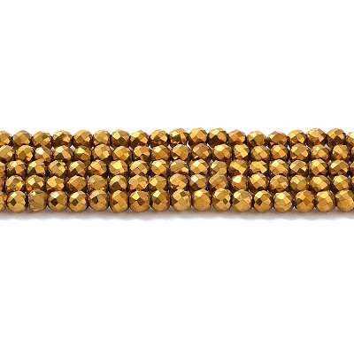 Electroplate Glass Beads Strands GLAA-H021-01B-FP04-1