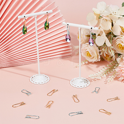 32Pcs 2 Colors Brass Earring Hooks KK-BBC0022-95-1