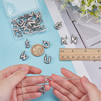 26Pcs 26 Styles 304 Stainless Steel Pendants STAS-WR0001-37P-1