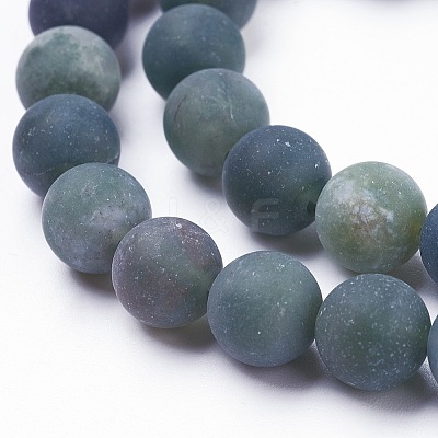 Natural Moss Agate Beads Strands G-F520-58-10mm-1