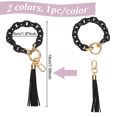2Pcs 2 Colors Acrylic with Alloy Decorations DIY-GO0002-09-1