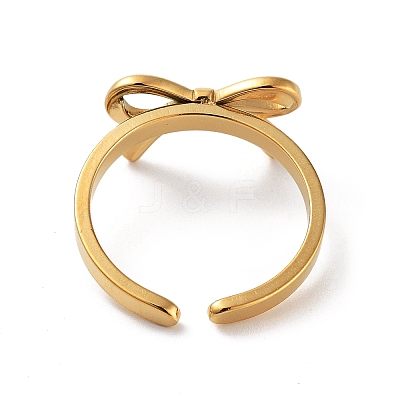 304 Stainless Steel Open Cuff Rings for Women X-RJEW-Z044-01G-02-1