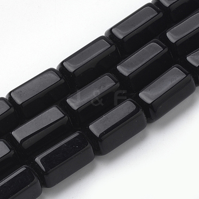 Natural Black Stone Beads Strands G-Q974-11-1