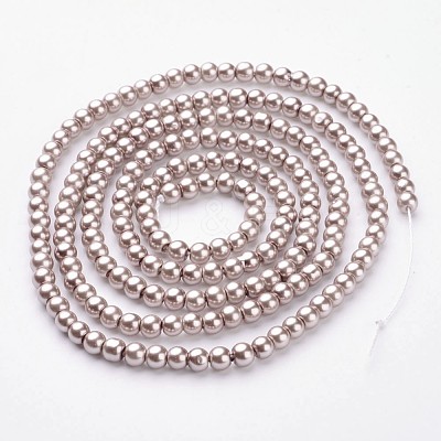 Glass Pearl Beads Strands X-HY-4D-B27-1
