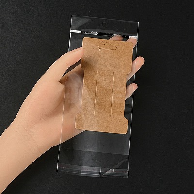 50Pcs Kraft Paper Hair Clip Display Cards CDIS-YW0001-07-1