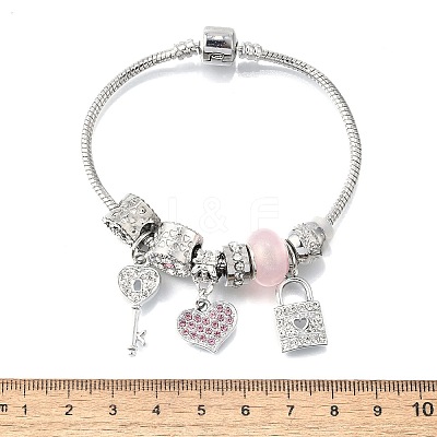 Alloy European Beads Charm Bracelets BJEW-F495-05P-1