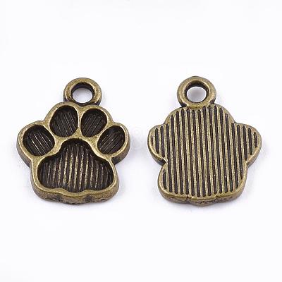 Dog Paw Prints Tibetan Style Alloy Pendant Enamel Settings TIBEP-R338-30AB-NR-1
