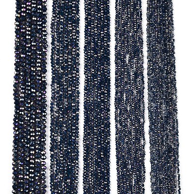 Electroplate Glass Beads Strands EGLA-A044-P1mm-B16-1
