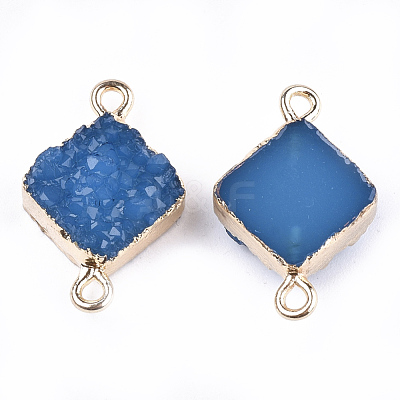 Electroplate Druzy Resin Links connectors X-RESI-S366-09A-1