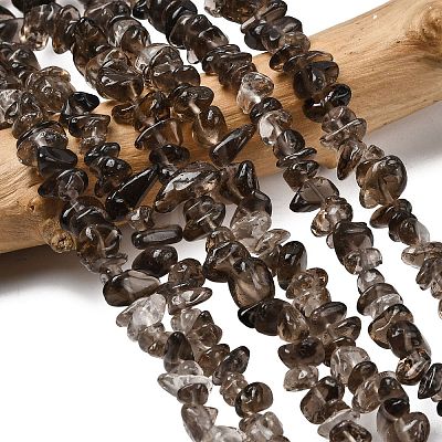 Natural Smoky Quartz Chips Beads Strands F037-1