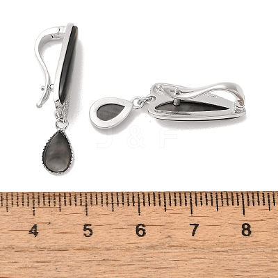 Teardrop Brass Fold Over Clasps KK-Z073-35P-02-1
