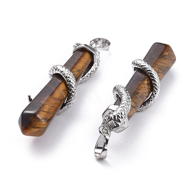 Natural Tiger Eye Big Pointed Pendants G-F696-B09-1