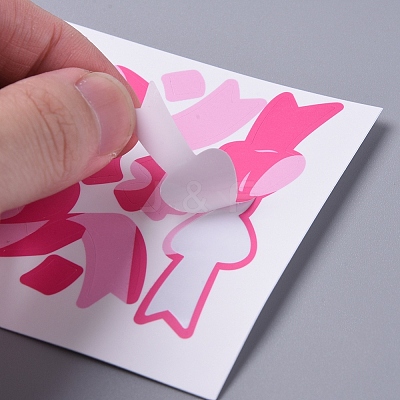 Bowknot & Heart Pattern Decorative Stickers Sheets DIY-L037-G04-1