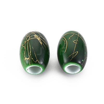 Baking Paint Opaque European Acrylic Beads MACR-S308-15A-1