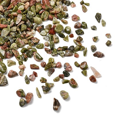 Natural Unakite Chip Beads G-O103-14-1