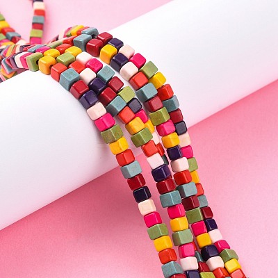 Synthetic Turquoise Beads Strands TURQ-G108-4x4mm-12-1