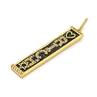 Real 18K Gold Plated Brass Micro Pave Cubic Zirconia Pendants KK-R159-07C-G-1