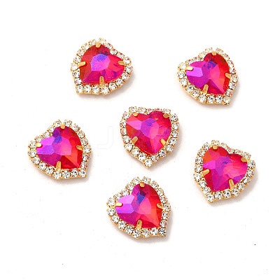 Moonlight Effect Heart Sew on Rhinestone RGLA-F079-01B-01-1