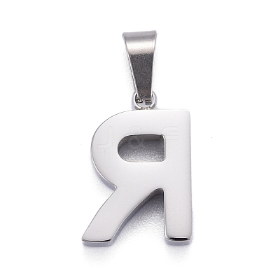 Non-Tarnish 304 Stainless Steel Letter Pendants STAS-H127-R-P-1