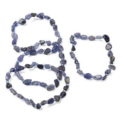 Natural Tanzanite Beaded Stretch Bracelets GG-CBA05D5-02A-11A-1