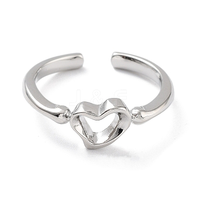 Brass Open Cuff Rings for Women RJEW-A028-02P-1