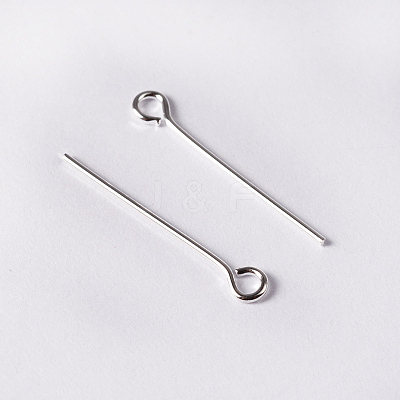 Silver Color Plated Brass Eye Pin Jewery Making Findings X-EPC2.0cm-S-1