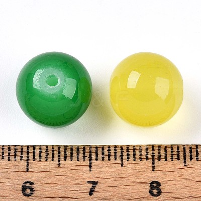 Baking Paint Imitation Jade Glass Beads DGLA-Q021-12mm-M-1