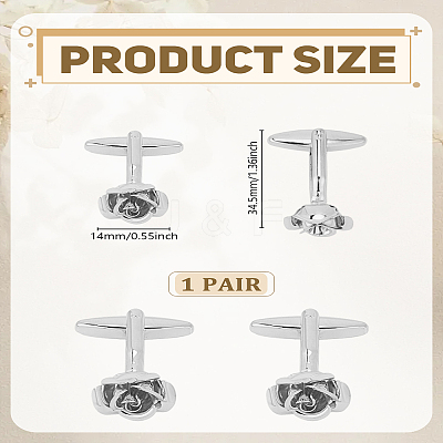 1 Pair Brass Cufflinks BUTT-LP0002-05P-1