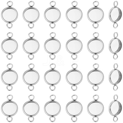 60Pcs 304 Stainless Steel Cabochon Connector Settings STAS-BBC0009-57A-1