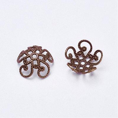 Brass Fancy Bead Caps KK-B213-R-1