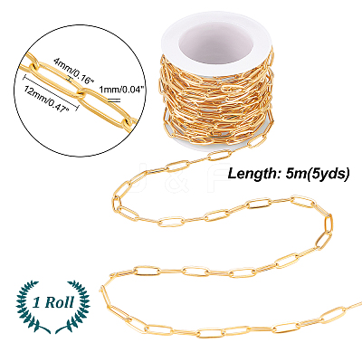 304 Stainless Steel Flat Paperclip Chains CHS-WH0001-06-1-1