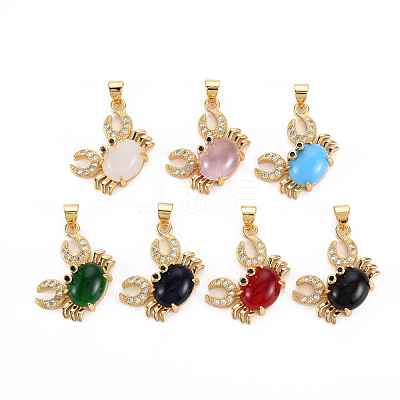Brass Micro Pave Cubic Zirconia Pendants KK-Q283-025-NR-1