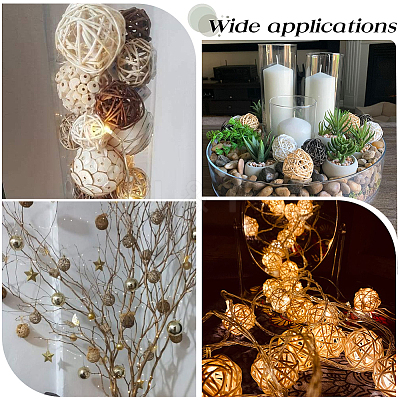 15Pcs 3 Colors Wicker Rattan Balls AJEW-SC0004-25C-1