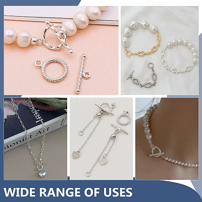 2Pcs 925 Sterling Silver Toggle Clasps STER-UN0001-46-1