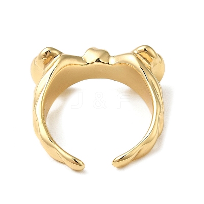 Brass Open Cuff Ring RJEW-C037-04G-1
