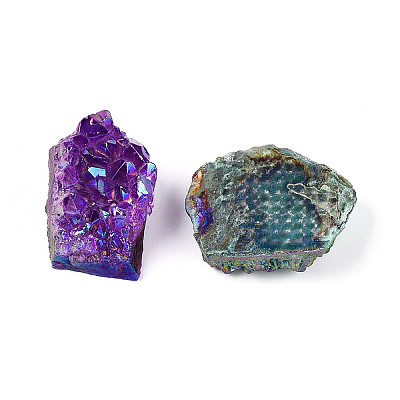 13Pcs Electroplated Spray Painted Natural Amethyst Geode Cornucopia Mineral Specimen G-N347-14-1