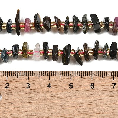 Natural Multicolor Tourmaline Beads Strands GG-CBA3A44-B13-01-1