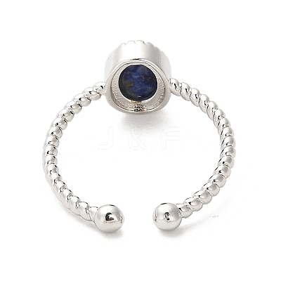 Natural Lapis Lazuli Open Cuff Ring RJEW-M166-04P-H-1