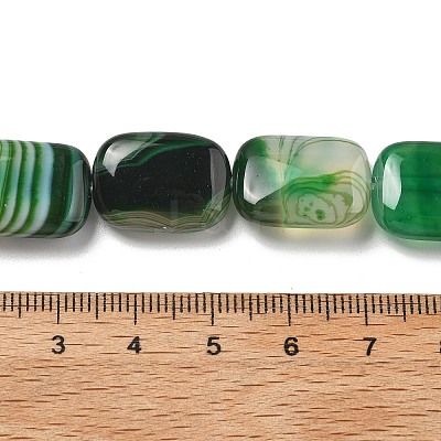 Natural Banded Agate Beads Strands G-K392-B09-13x18mm-1
