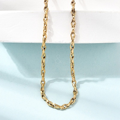 3MM 304 Stainless Steel Twisted Oval Link Chain Necklaces for Man and Women SA-CBAB767-18A-G-1